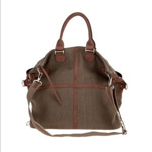 Woven canvas tote, beige